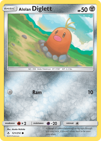 Alolan Diglett Unbroken Bonds Pokemon Card