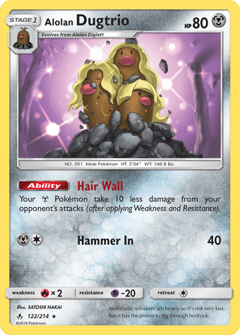 Alolan Dugtrio Unbroken Bonds Pokemon Card