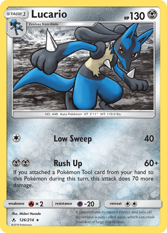 Lucario Unbroken Bonds Pokemon Card