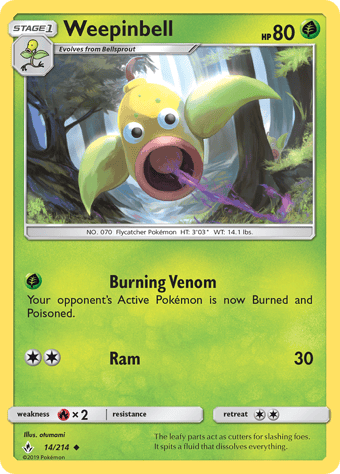 Weepinbell Unbroken Bonds Pokemon Card