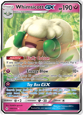 Whimsicott-GX Unbroken Bonds Pokemon Card