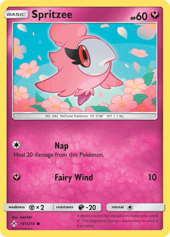 Spritzee Unbroken Bonds Pokemon Card
