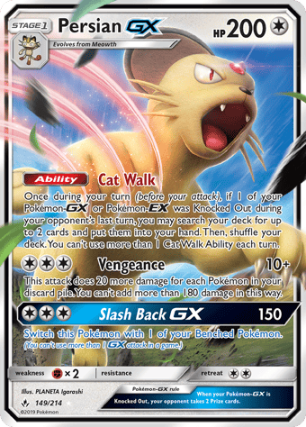 Persian-GX Unbroken Bonds Pokemon Card