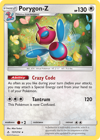 Porygon-Z Unbroken Bonds Pokemon Card