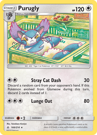 Purugly Unbroken Bonds Pokemon Card