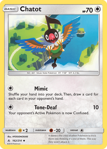 Chatot Unbroken Bonds Pokemon Card
