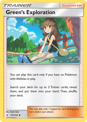 Green's Exploration Unbroken Bonds Pokemon Card