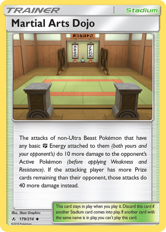Martial Arts Dojo Unbroken Bonds Pokemon Card