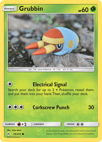 Grubbin Unbroken Bonds Pokemon Card