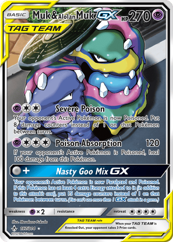 Muk & Alolan Muk-GX Unbroken Bonds Pokemon Card