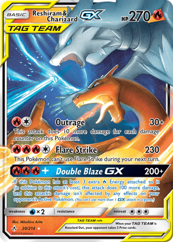 Reshiram & Charizard-GX Unbroken Bonds Pokemon Card