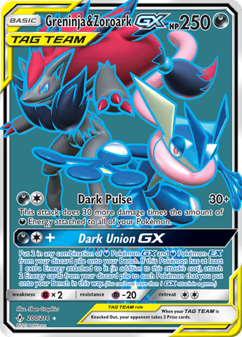 Greninja & Zoroark-GX Unbroken Bonds Pokemon Card
