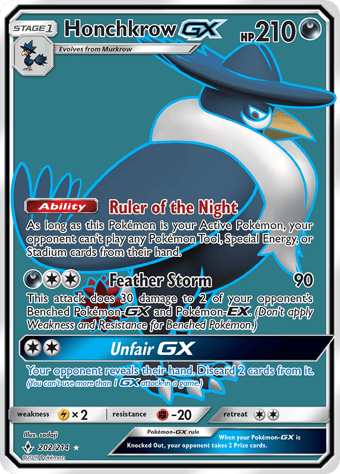 Honchkrow-GX Unbroken Bonds Pokemon Card