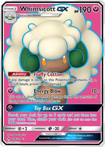Whimsicott-GX Unbroken Bonds Pokemon Card