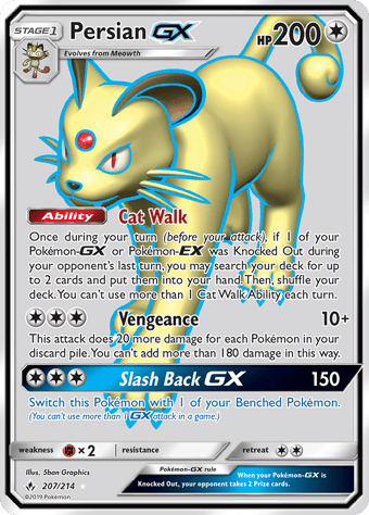 Persian-GX Unbroken Bonds Pokemon Card