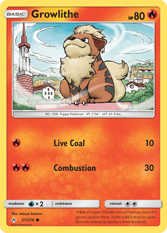 Growlithe Unbroken Bonds Pokemon Card