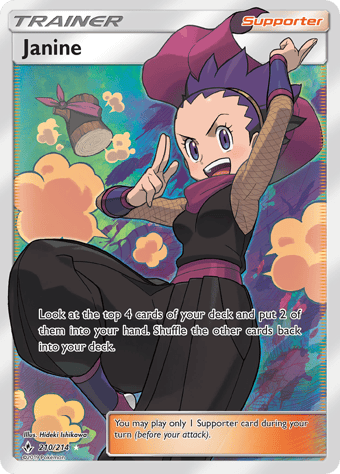 Janine Unbroken Bonds Pokemon Card