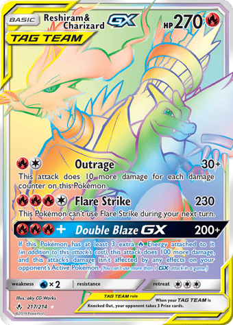 Reshiram & Charizard-GX Unbroken Bonds Pokemon Card