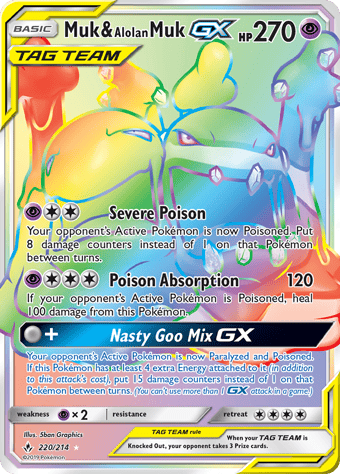 Muk & Alolan Muk-GX Unbroken Bonds Pokemon Card