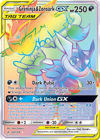 Greninja & Zoroark-GX Unbroken Bonds Pokemon Card