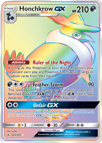 Honchkrow-GX Unbroken Bonds Pokemon Card