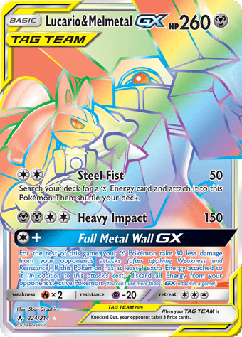 Lucario & Melmetal-GX Unbroken Bonds Pokemon Card
