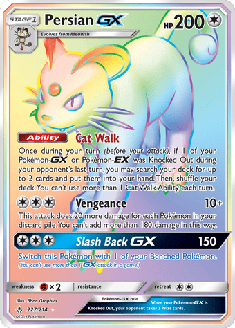 Persian-GX Unbroken Bonds Pokemon Card