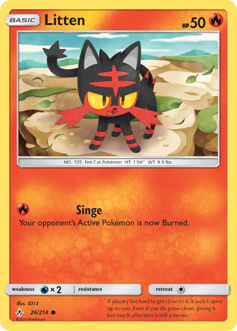 Litten Unbroken Bonds Pokemon Card