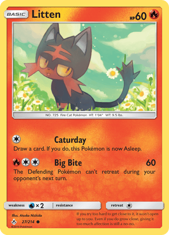 Litten Unbroken Bonds Pokemon Card