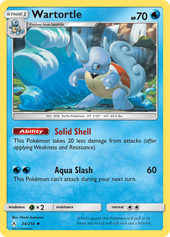 Wartortle Unbroken Bonds Pokemon Card