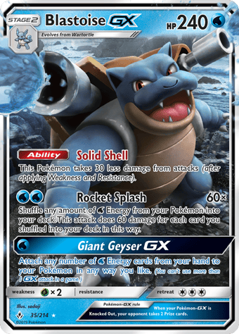 Blastoise-GX Unbroken Bonds Pokemon Card