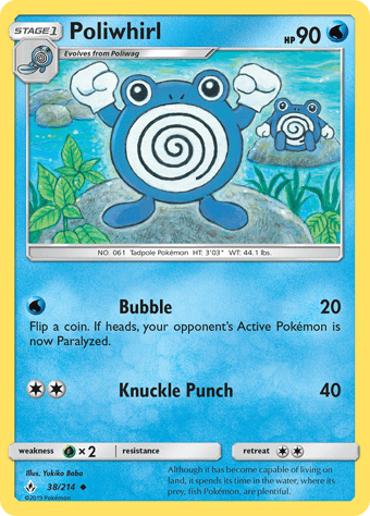 Poliwhirl Unbroken Bonds Pokemon Card
