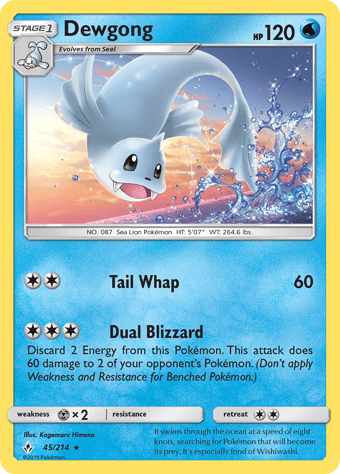 Dewgong Unbroken Bonds Pokemon Card