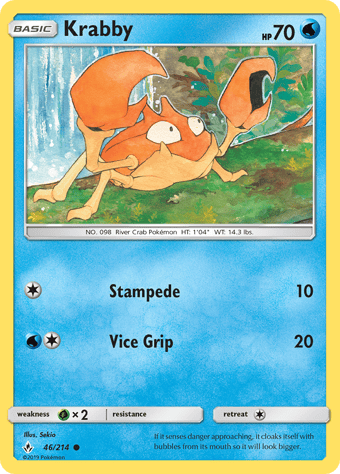 Krabby Unbroken Bonds Pokemon Card