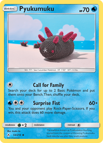 Pyukumuku Unbroken Bonds Pokemon Card
