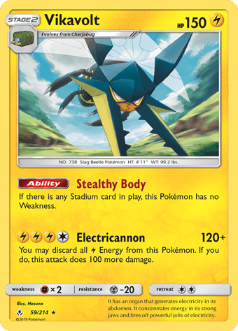Vikavolt Unbroken Bonds Pokemon Card