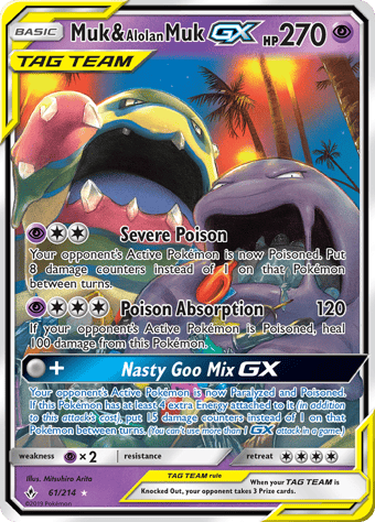 Muk & Alolan Muk-GX Unbroken Bonds Pokemon Card