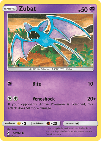 Zubat Unbroken Bonds Pokemon Card