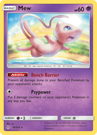 Mew Unbroken Bonds Pokemon Card