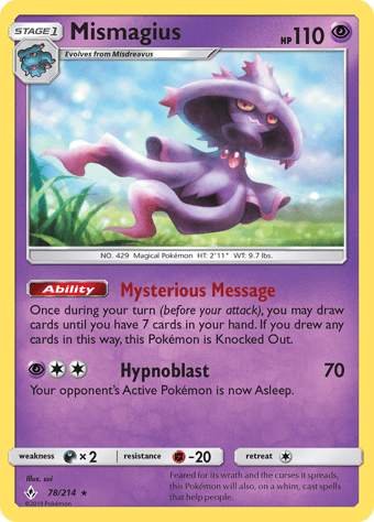 Mismagius Unbroken Bonds Pokemon Card