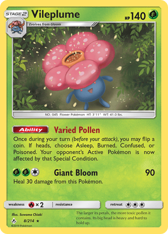 Vileplume Unbroken Bonds Pokemon Card