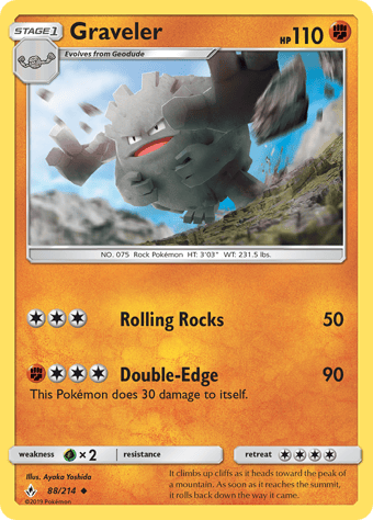 Graveler Unbroken Bonds Pokemon Card