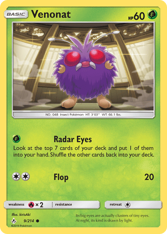 Venonat Unbroken Bonds Pokemon Card