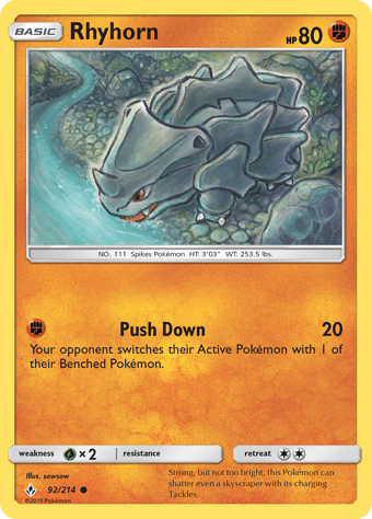 Rhyhorn Unbroken Bonds Pokemon Card