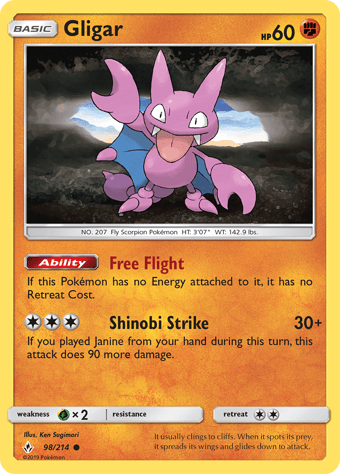 Gligar Unbroken Bonds Pokemon Card