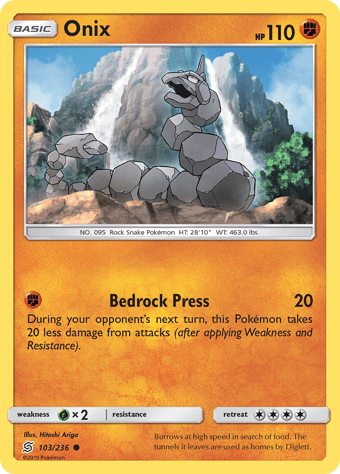 Onix Unified Minds Pokemon Card