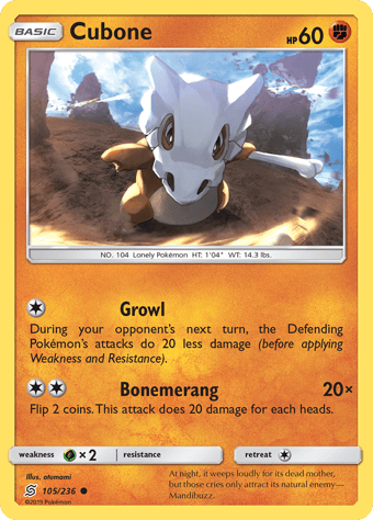Cubone Unified Minds Pokemon Card