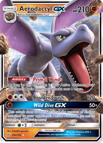 Aerodactyl-GX Unified Minds Pokemon Card