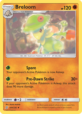 Breloom Unified Minds Pokemon Card