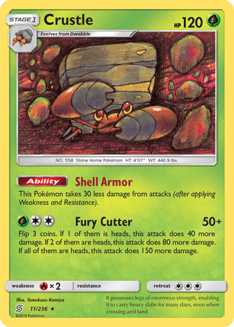 Crustle Unified Minds Pokemon Card